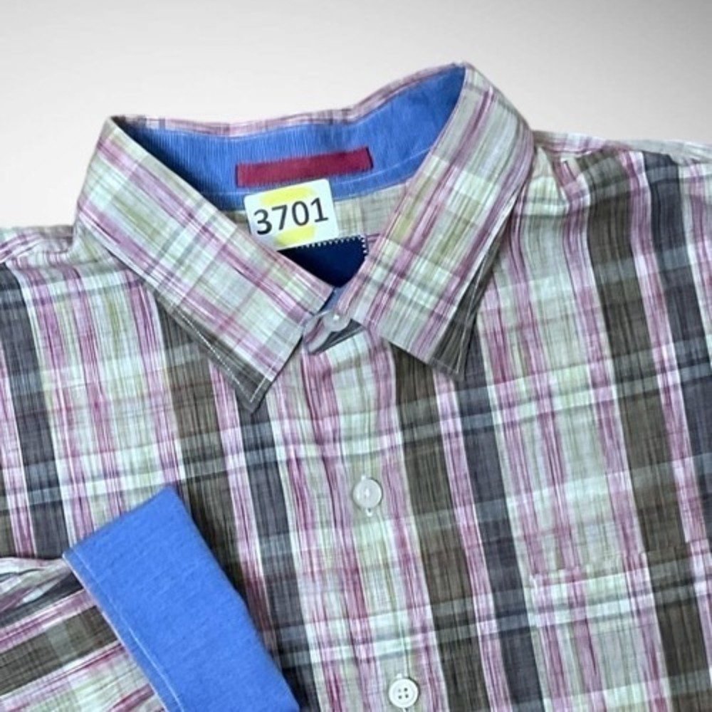 NWOT Tommy Bahama Green/Blue Striped Long Slv ButtonUp‎ Shirt Men L China Cotton